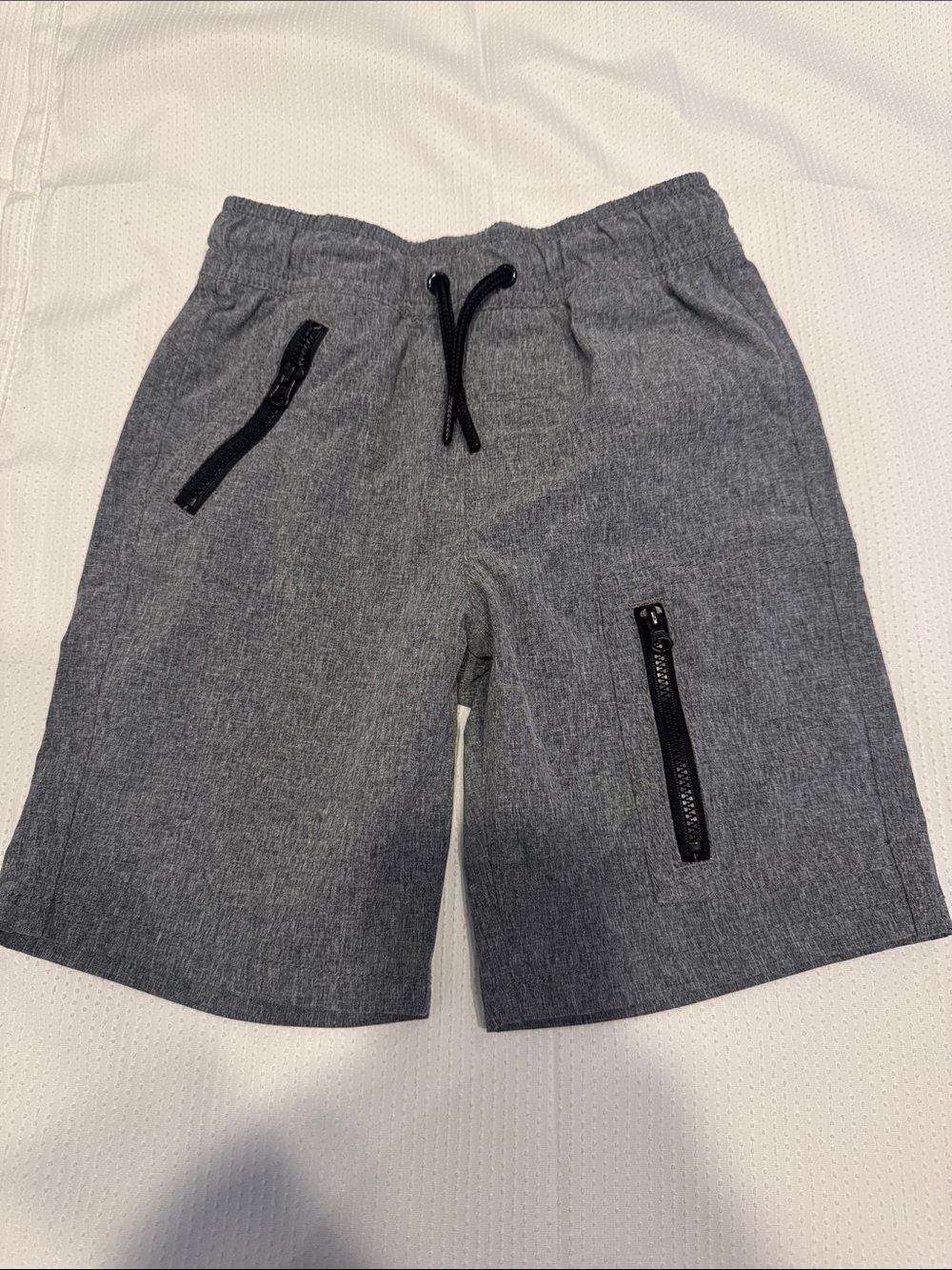 Cat & Jack Heather Gray Drawstring Shorts with Zip Pockets